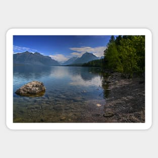 Glacier National Park Lake and Mountains Sticker